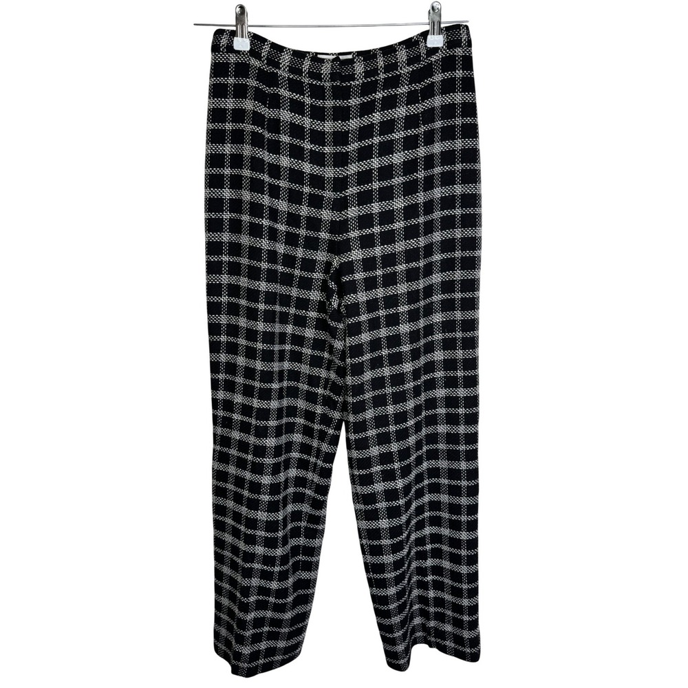 Vintage Talbot Wool Blend Trousers Made In Italy Size 10 Black/White Plaid